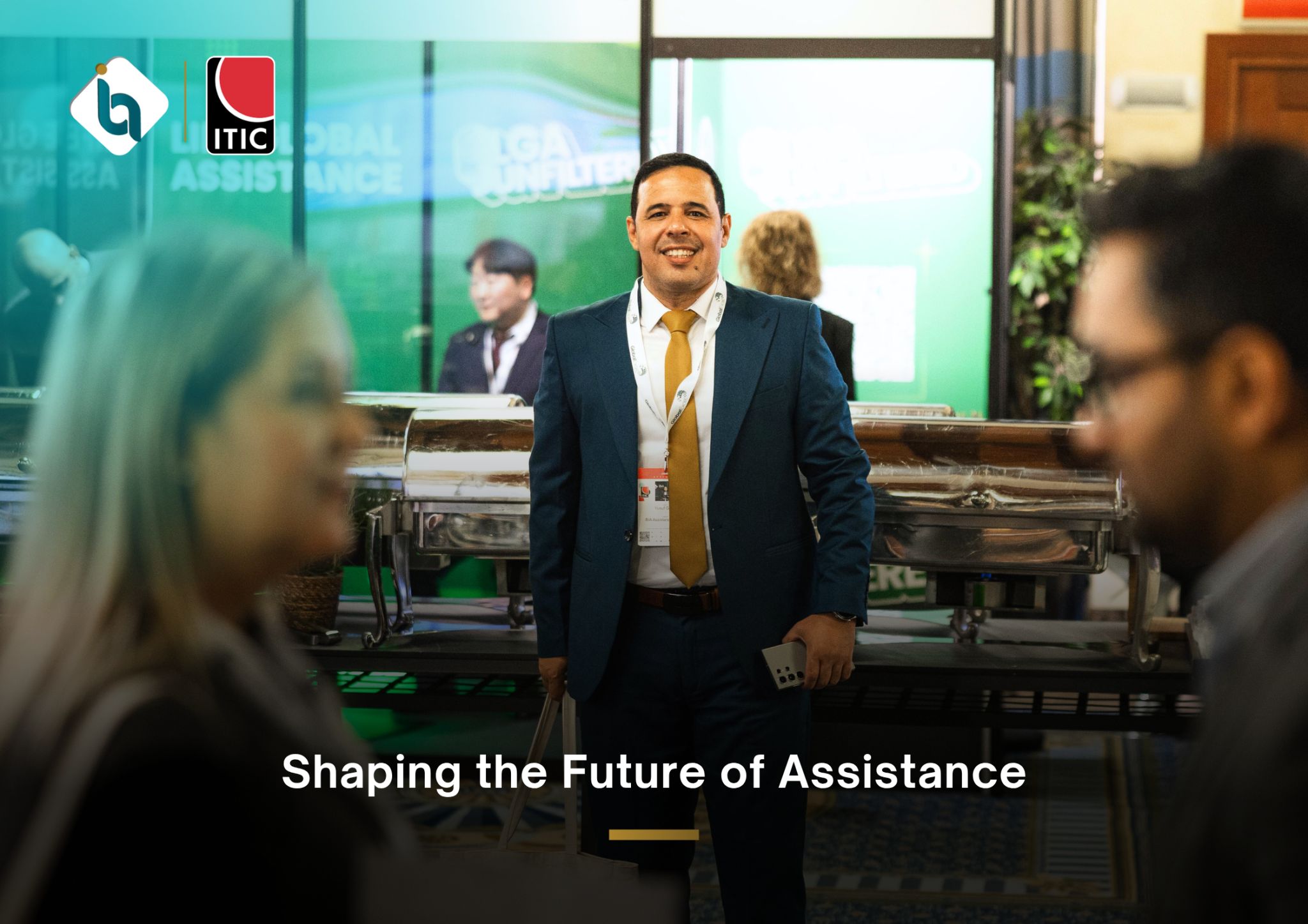 BIA Assistance Founder & CEO Yusuf Galal and Managing Director Alaa Musa at ITIC Global 2025 in Venice, Italy
