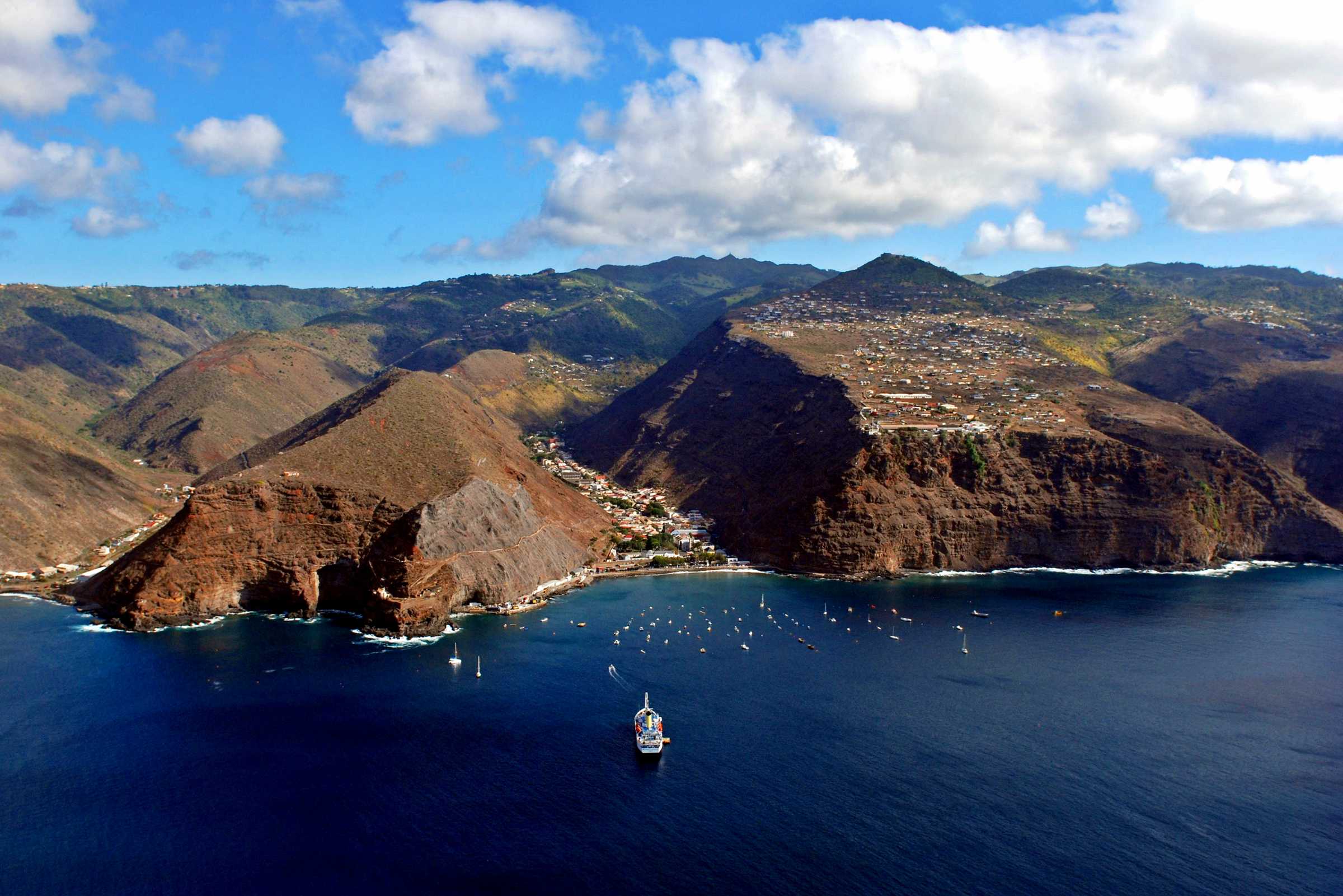 Remote Saint Helena Island landscape where BIA Assistance coordinated medical assistance for a traveller